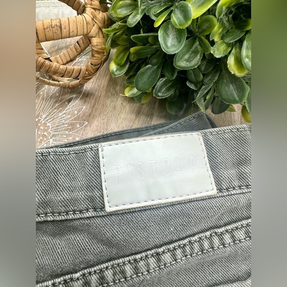 Pistola Gigi Low-Rise Cut-Off Distressed in Washed Olive Green Size 27 - Picture 10 of 15
